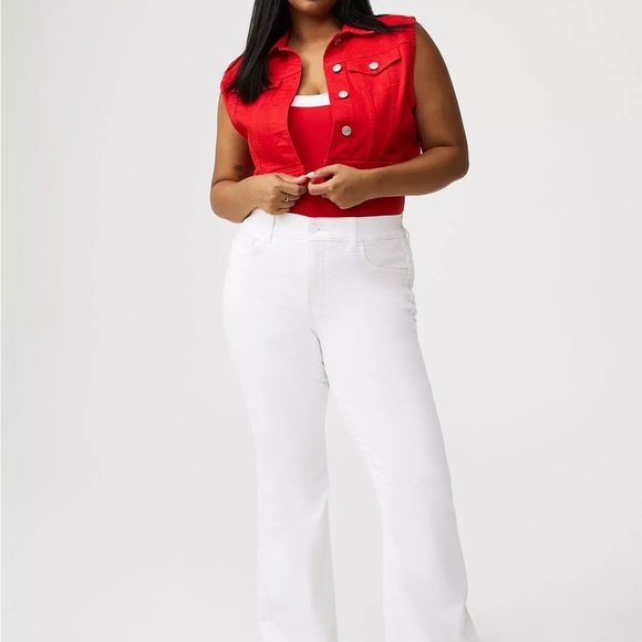 TORRID Bold Red Denim Vest - Picture 2 of 2